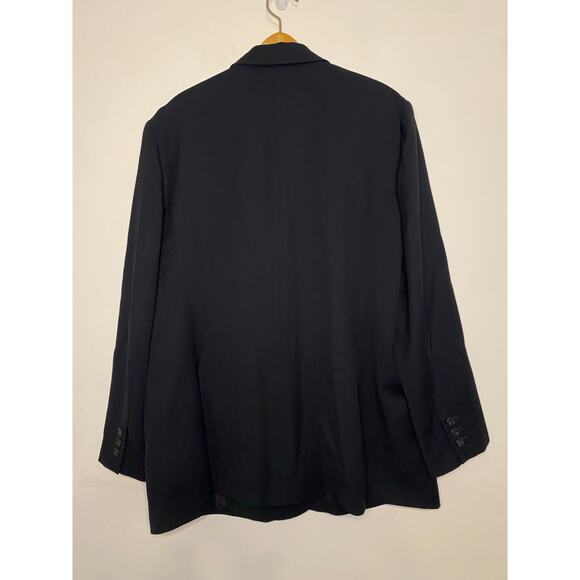 Lands End Womens Black Suit Blazer Jacket Wool Career Preppy Dark Academia 18 - Picture 7 of 14